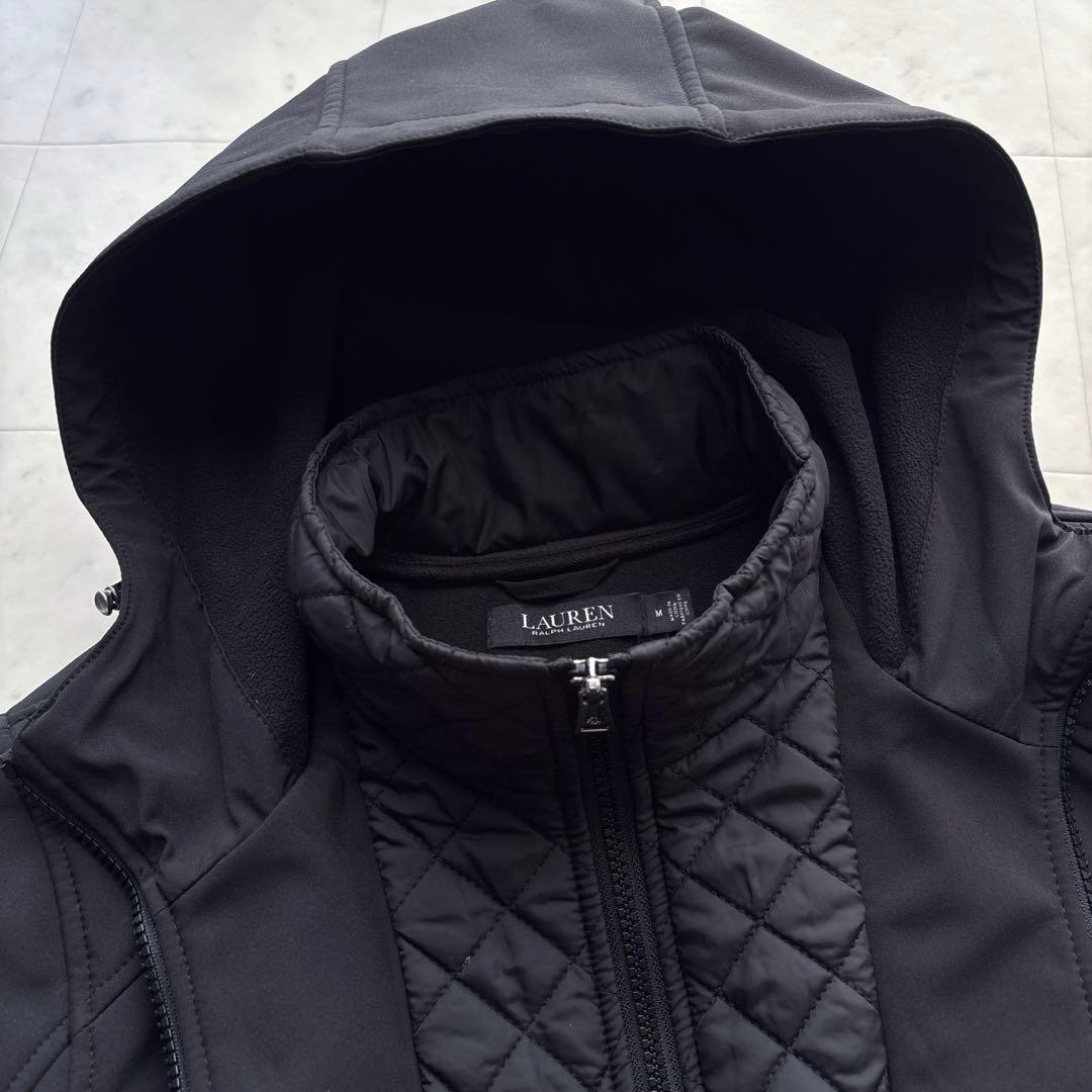 ローレンラルフローレン 洗える フーデットコート ブルゾン 黒 ブラック M