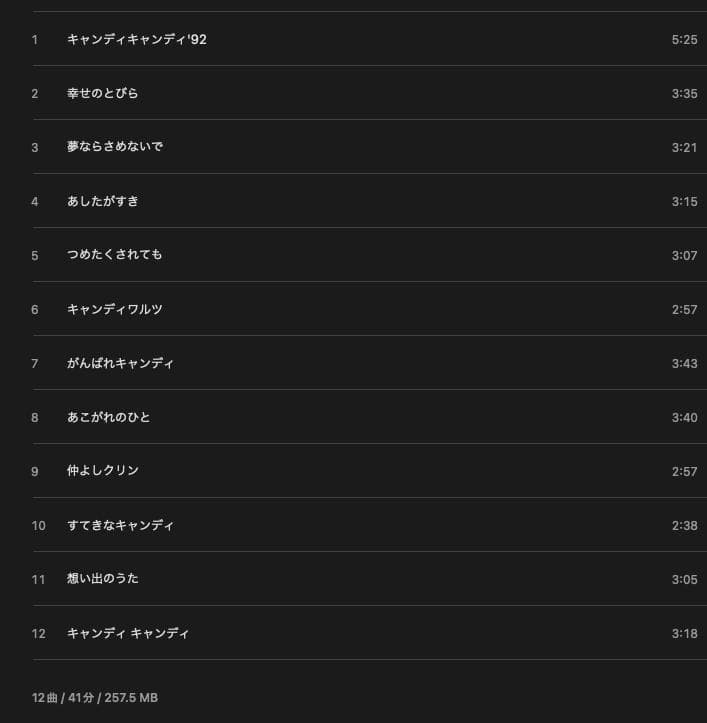 キャンディキャンディ　CD　１９９２年　日本コロムビア　堀江美都子