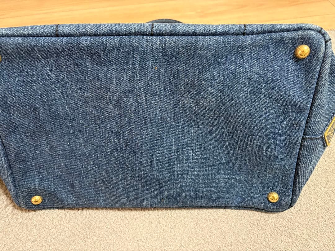 PRADA デニム トートバッグ ダークブルー