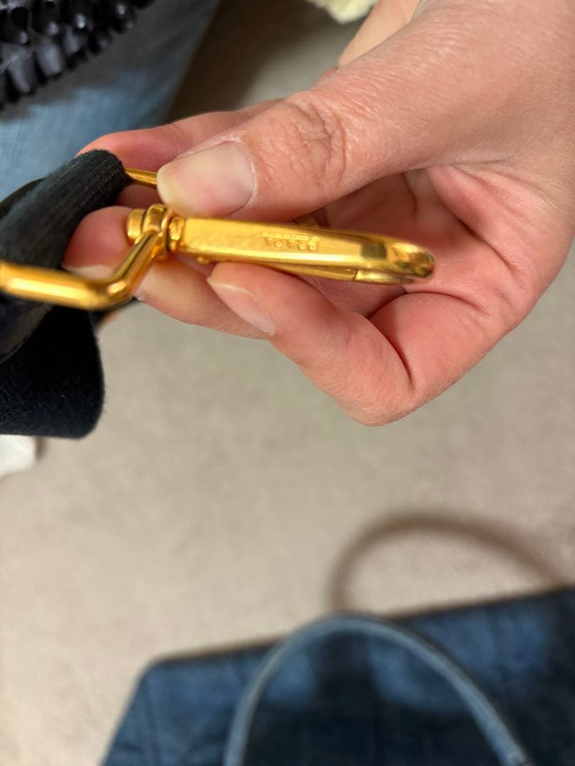 PRADA デニム トートバッグ ダークブルー