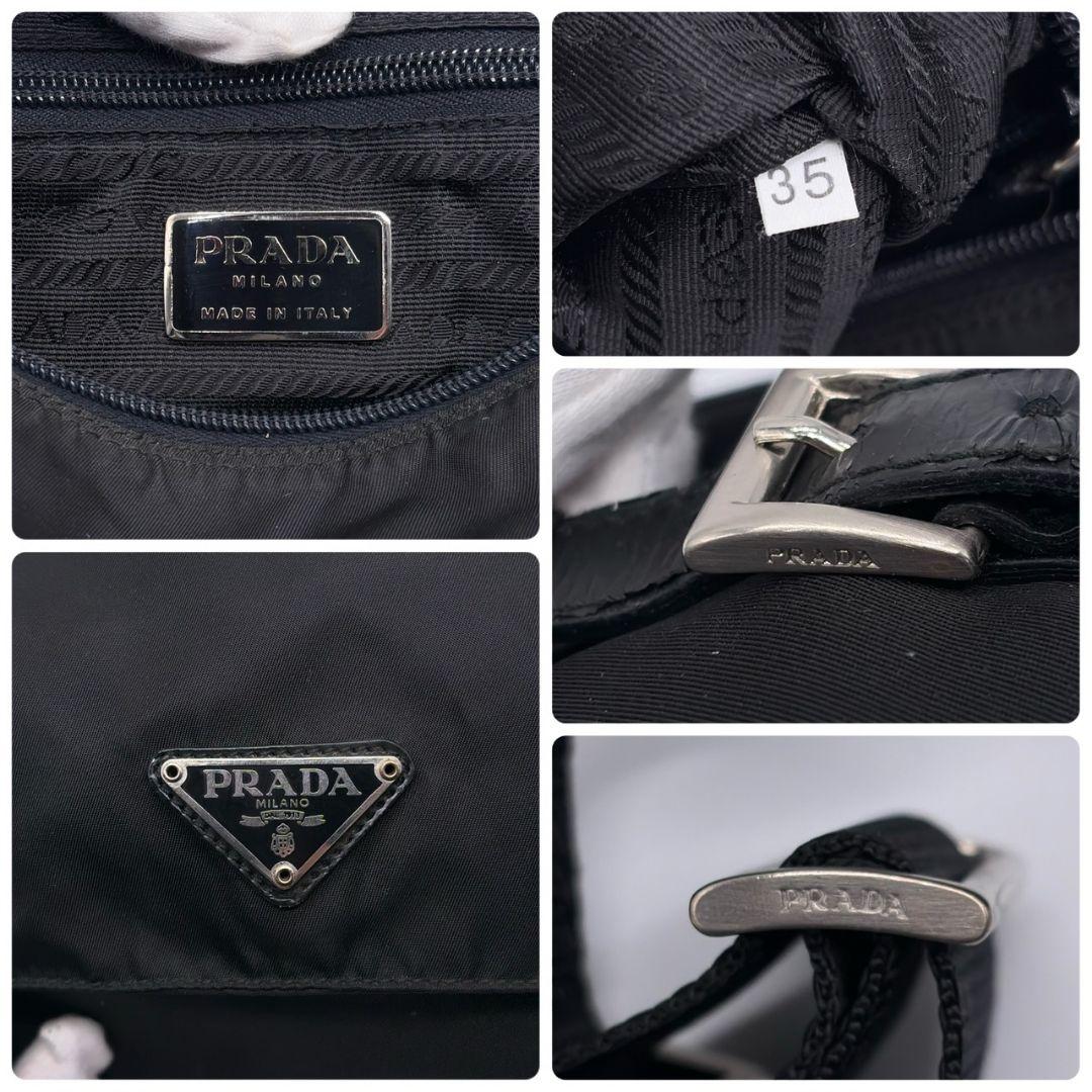 【極美品】プラダ ナイロン メッセンジャー ショルダーバッグ ブラック 三角ロゴ