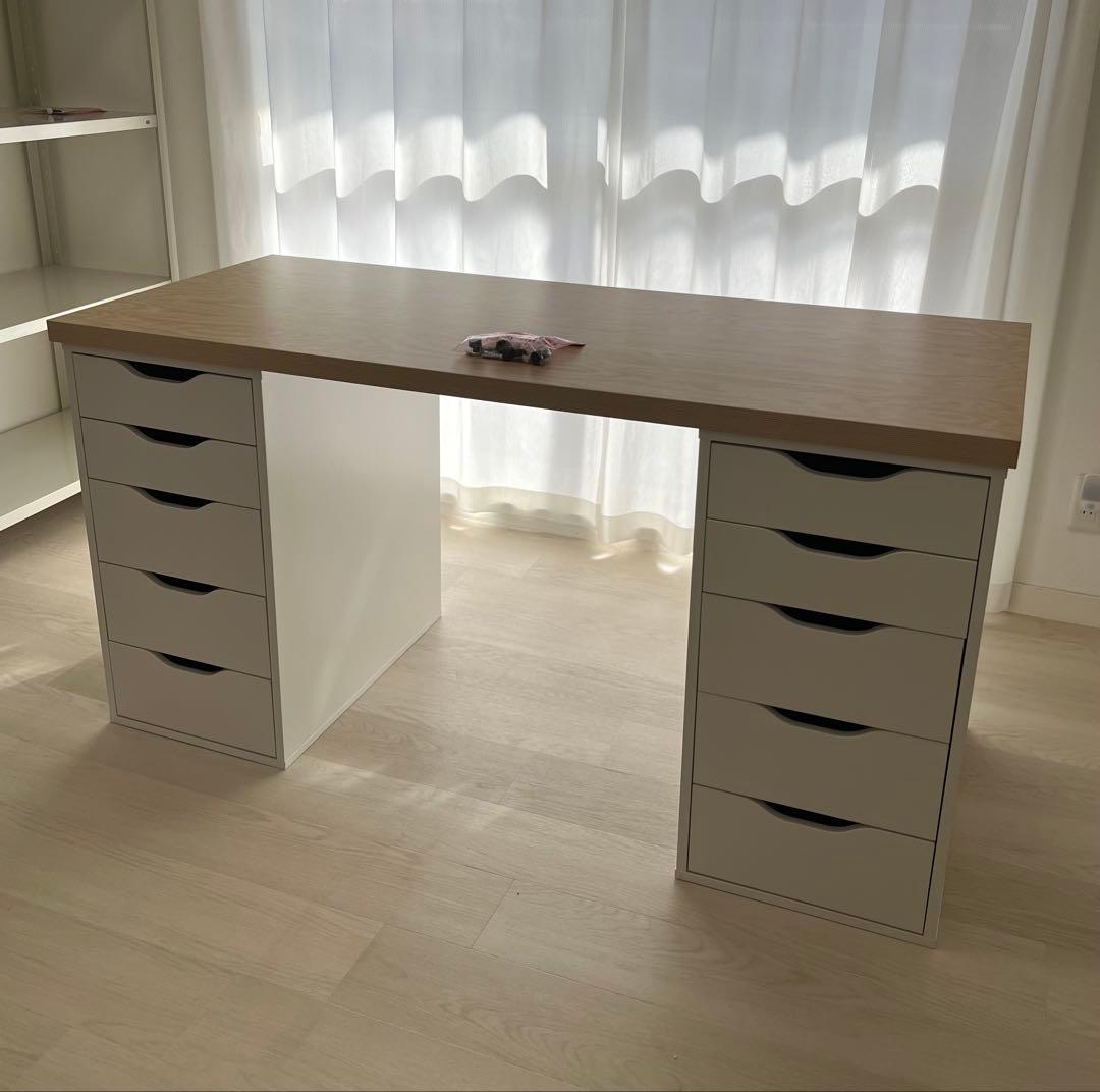 IKEA アレクス２台 ミットツィルケル天板 セット 140×60センチ