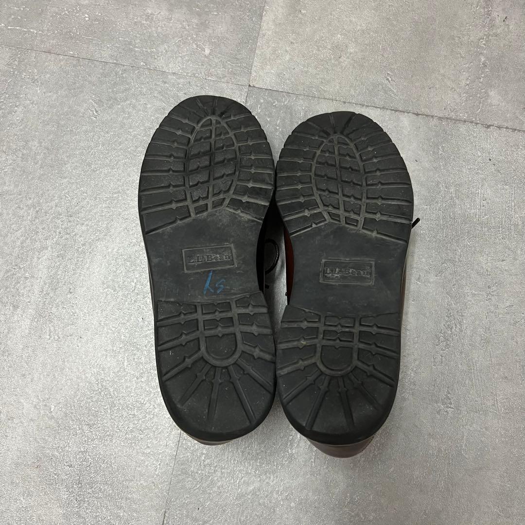 90sエルエルビーンLLBEANブラウンレザーモカシンデッキシューズ茶色革靴古着