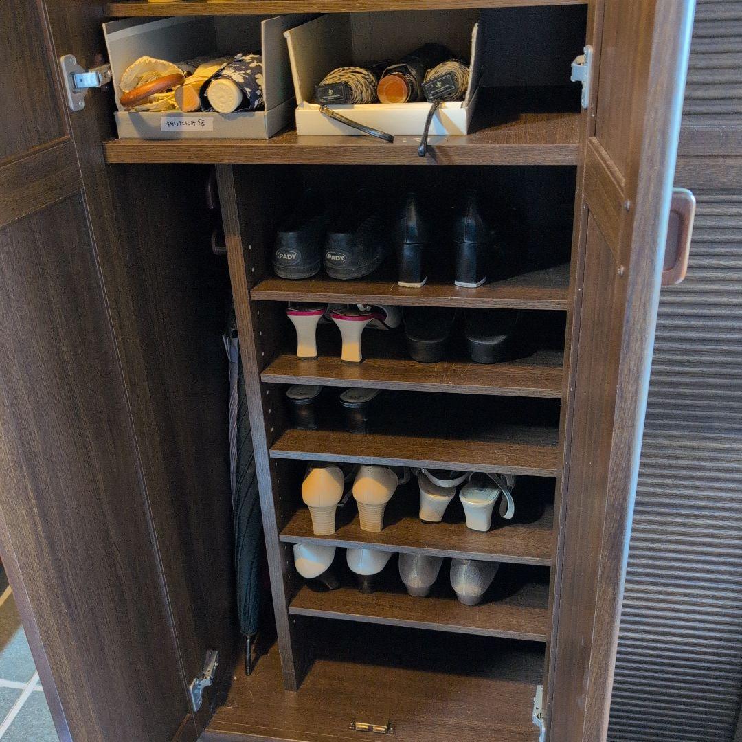 おくもと家具ダークブラウン シューズボックス 美品