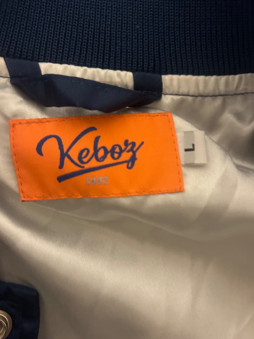 Keboz ネイビー サテンジャケット L