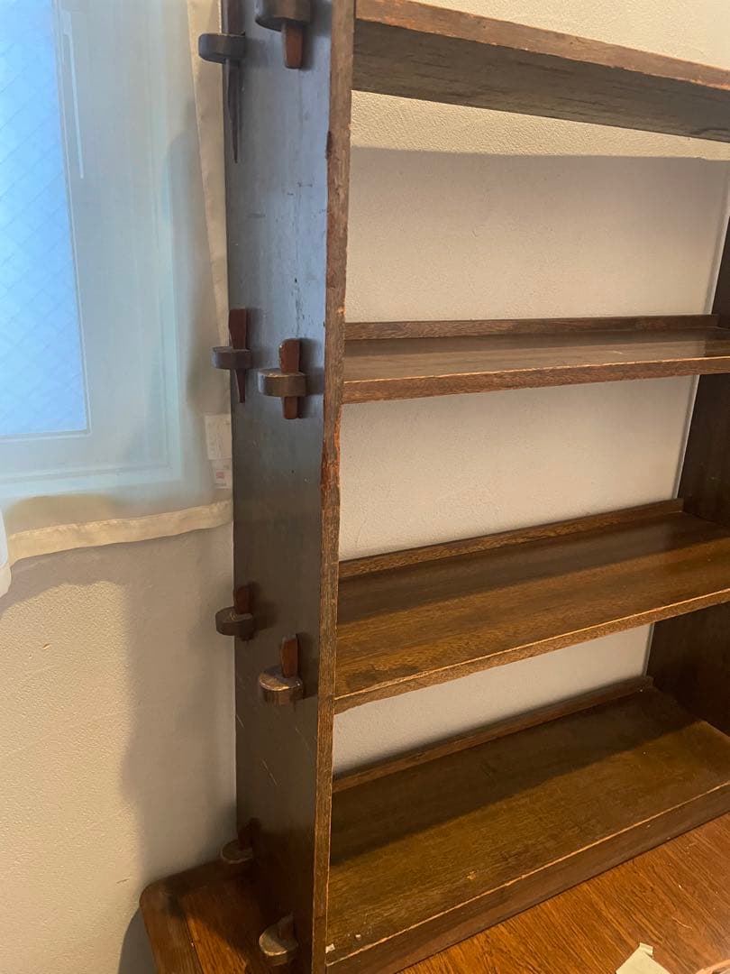 アンティークシェルフ　本棚　棚　楔　飾り棚　くさび式