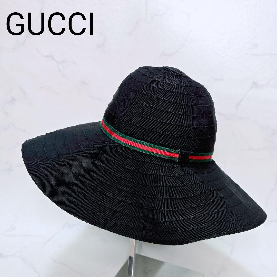 GUCCI バケットハット シェリーライン ブラック L