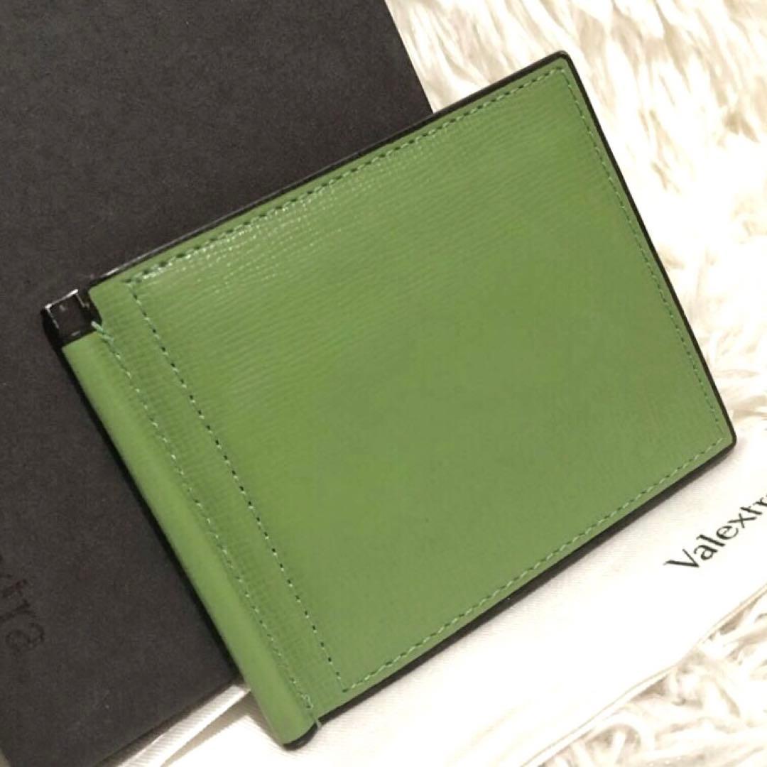 未使用✨ヴァレクストラ　 マネークリップ 二つ折り財布 カードケース グリーン
