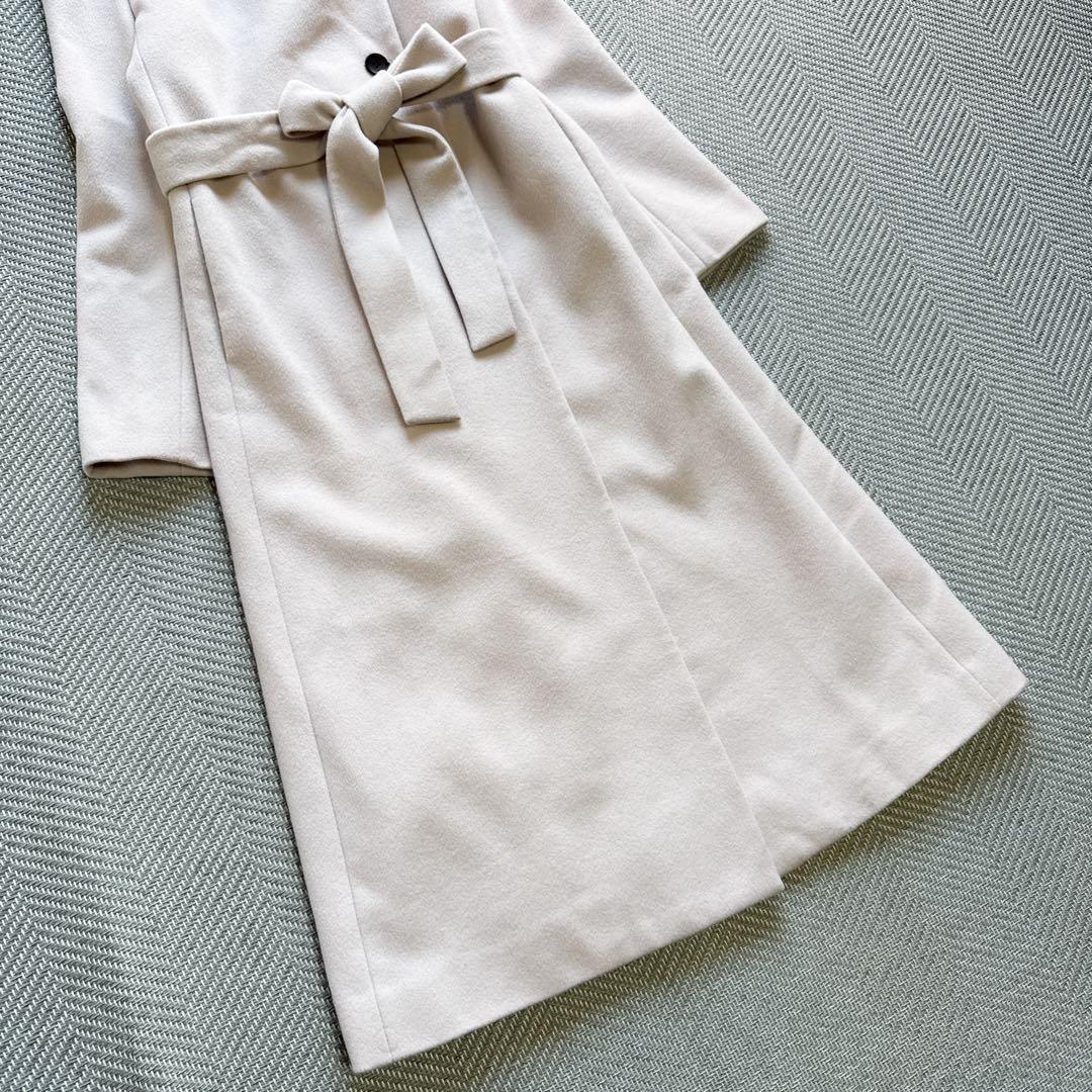 美品 ROPE プレミアムカシミヤショールカラーコート カシミヤ ベルト 38