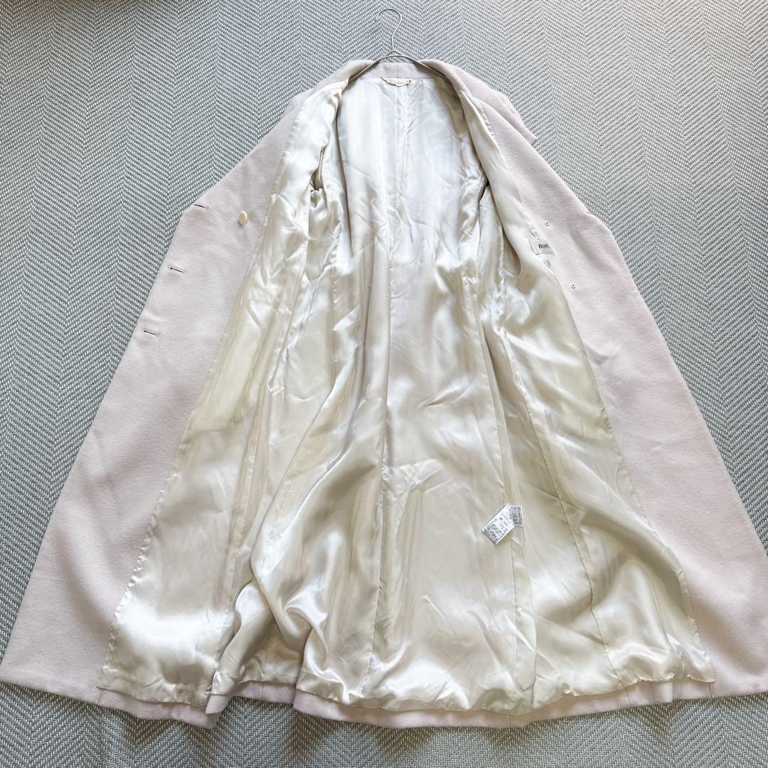 美品 ROPE プレミアムカシミヤショールカラーコート カシミヤ ベルト 38