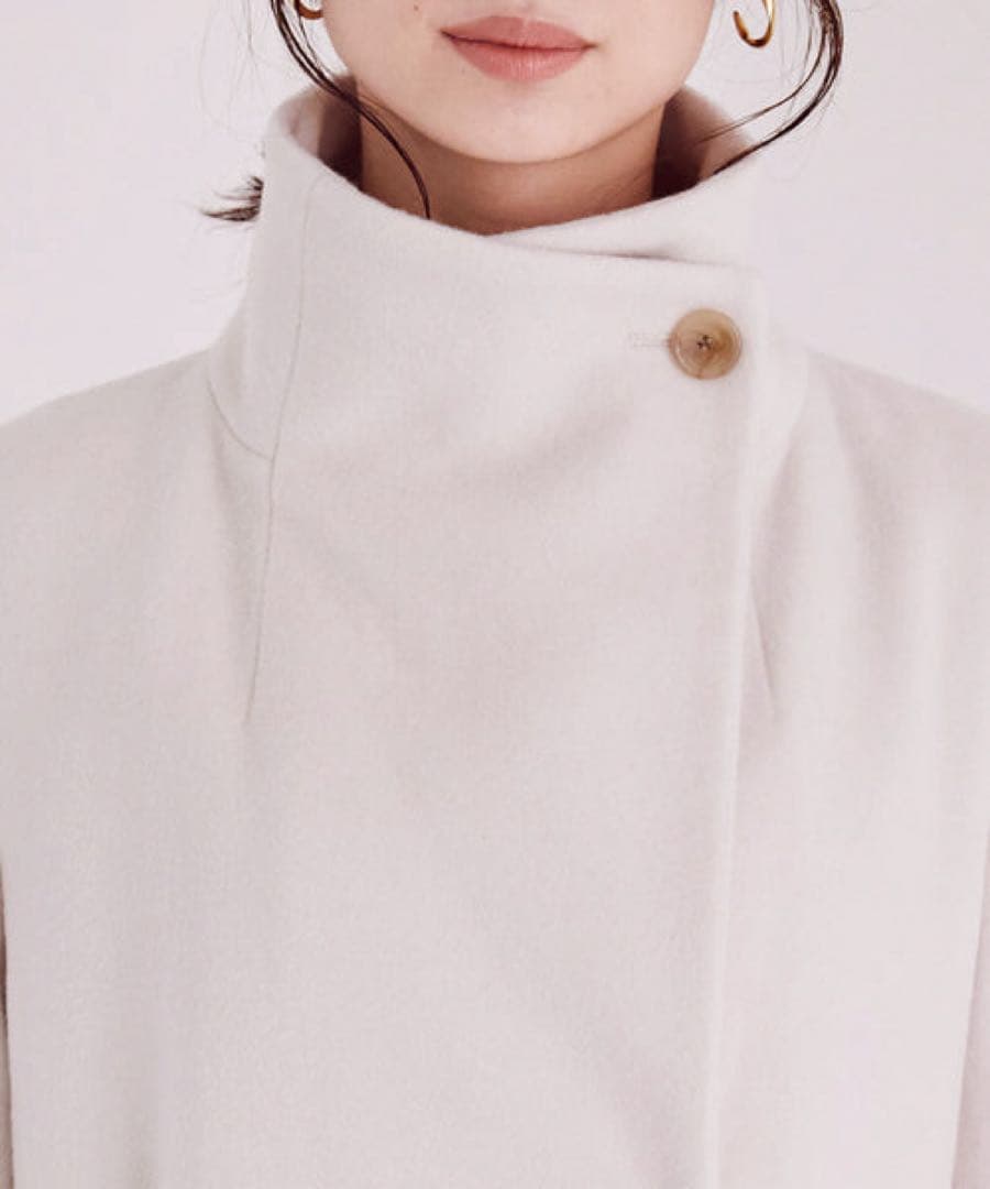 美品 ROPE プレミアムカシミヤショールカラーコート カシミヤ ベルト 38