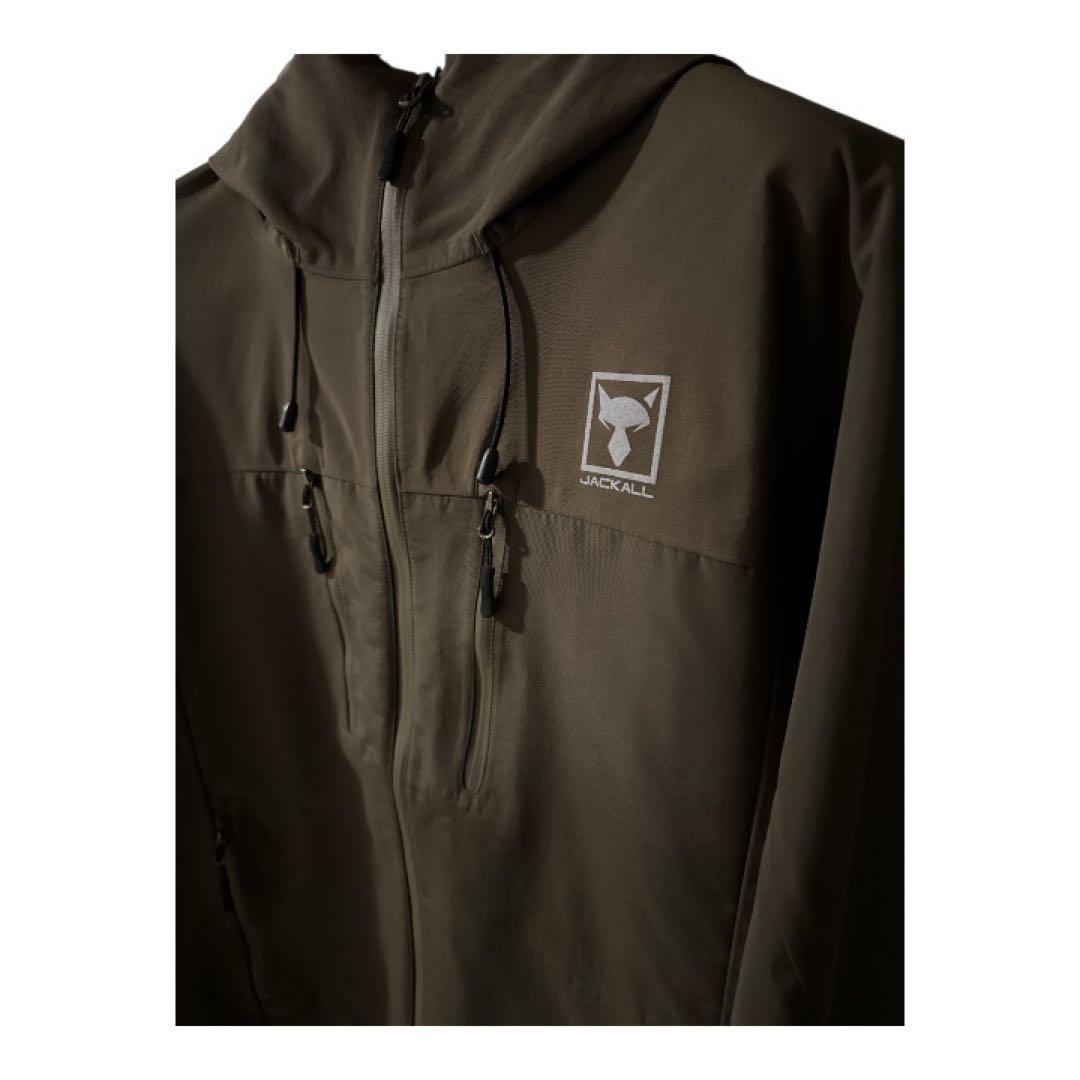 【美品】ジャッカル/ハードシェルジャケット　アーミーグリーン Size:L