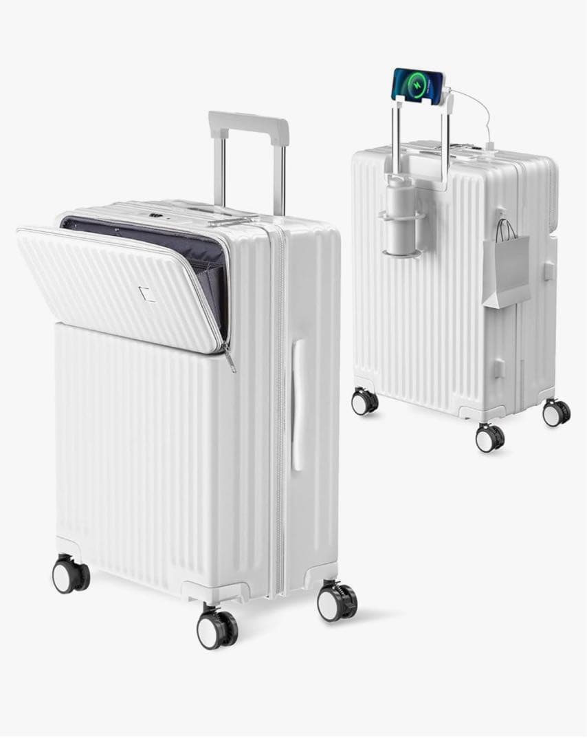 Ashard キャリーケース スーツケース Mサイズ ホワイト