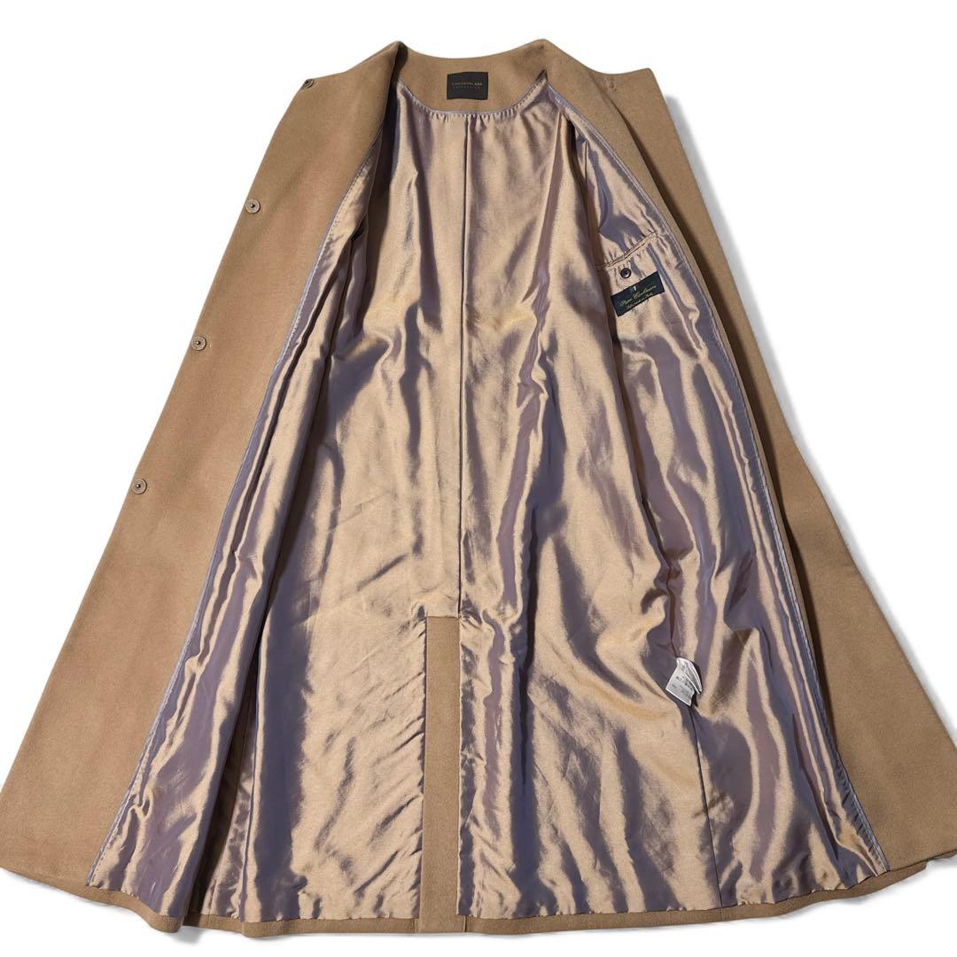 極美品✨️定価12万　トゥモローランド　ピュアカシミヤ ノーカラーコート　36