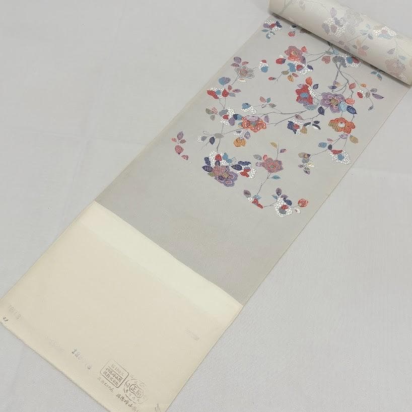 ゆりのはな　小紋着尺反物　小紋　着尺　反物　丹後ちりめん　花柄　正絹　B802