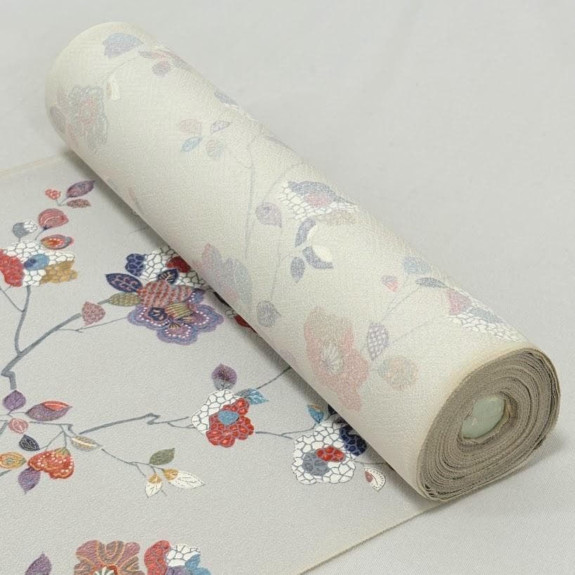 ゆりのはな　小紋着尺反物　小紋　着尺　反物　丹後ちりめん　花柄　正絹　B802