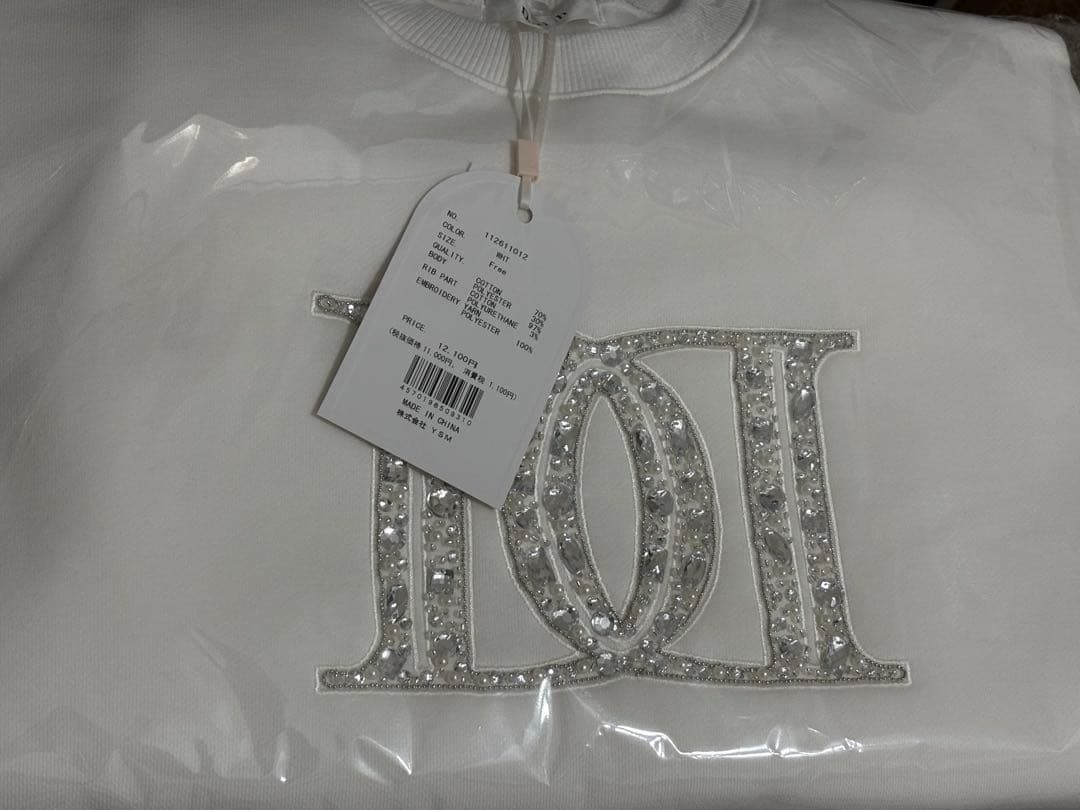 ダーリッチ DDロゴビジュースウェットプルオーバー　ホワイト