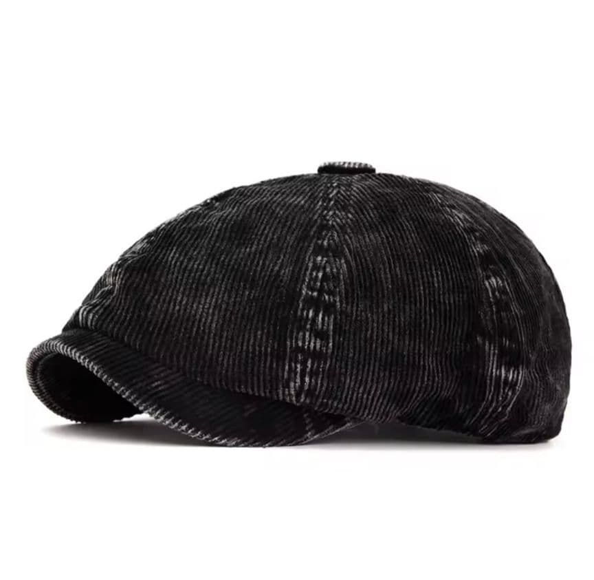 ☆hijiri☆【英国風コーデュロイ八角帽／ブラウン+ブラック】