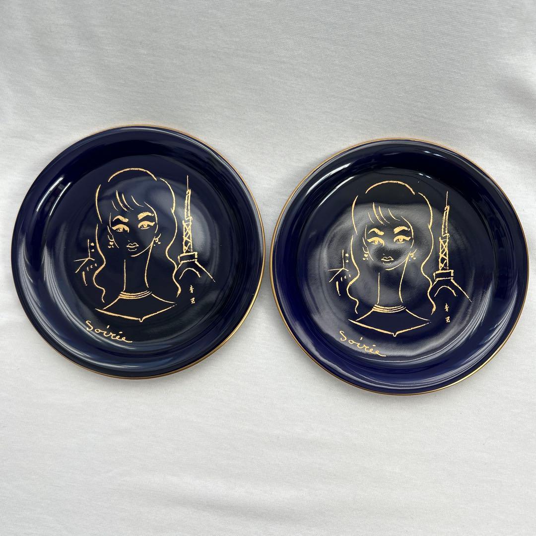 香蘭社　東郷青児　喫茶店ソワレ　ケーキ皿　2枚