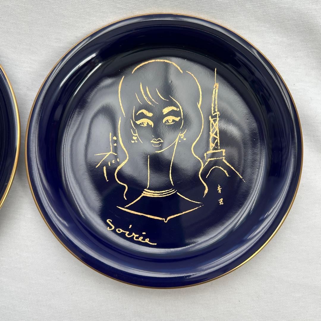 香蘭社　東郷青児　喫茶店ソワレ　ケーキ皿　2枚