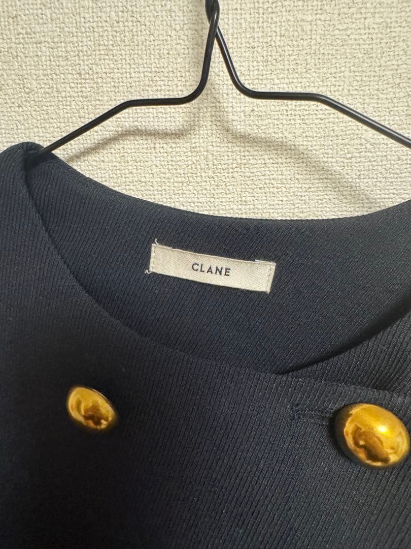 トップス CLANE DOUBLE BUTTON FLARE TOPS