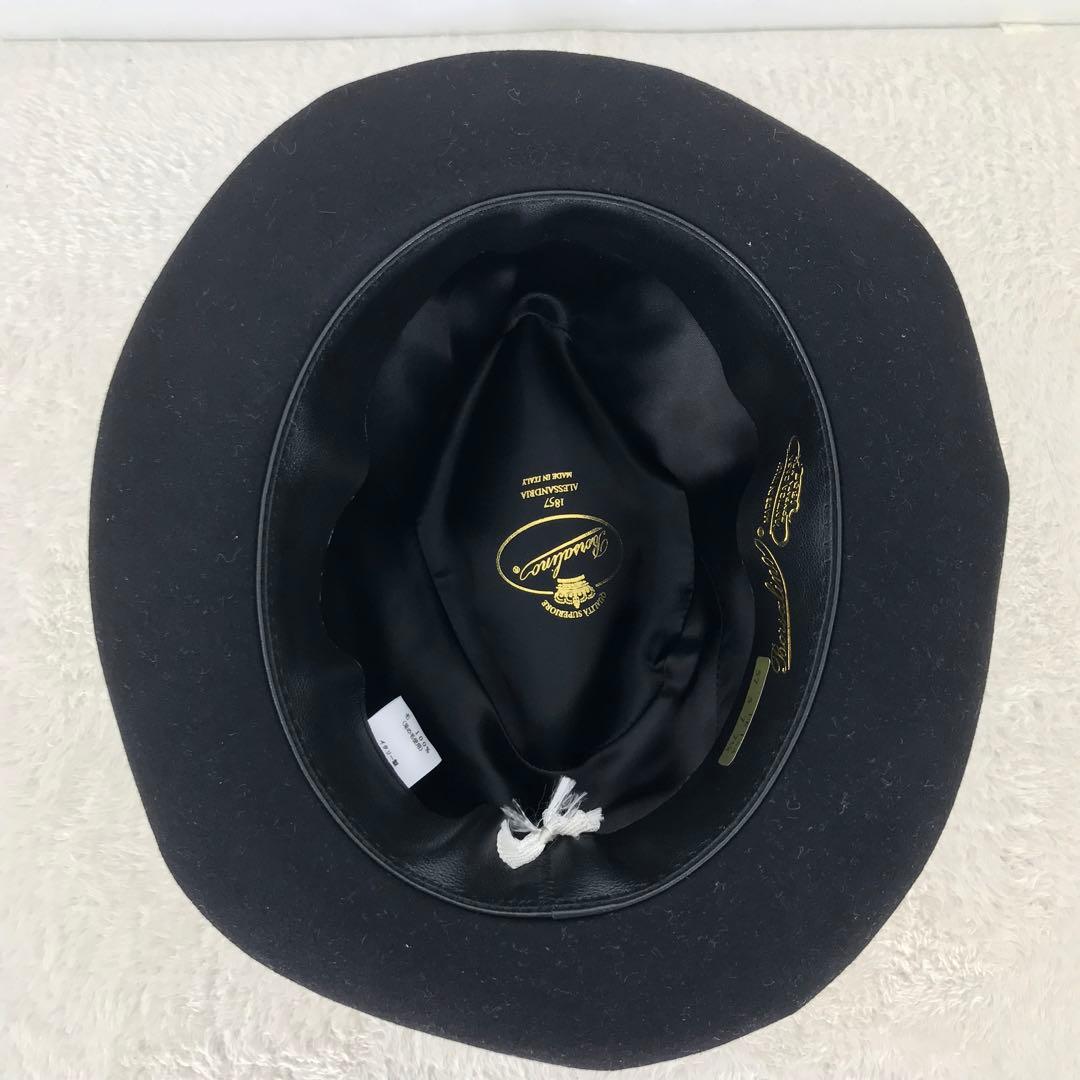 ボルサリーノ　ハット　57　ブラック　ラビットファー　イタリア製