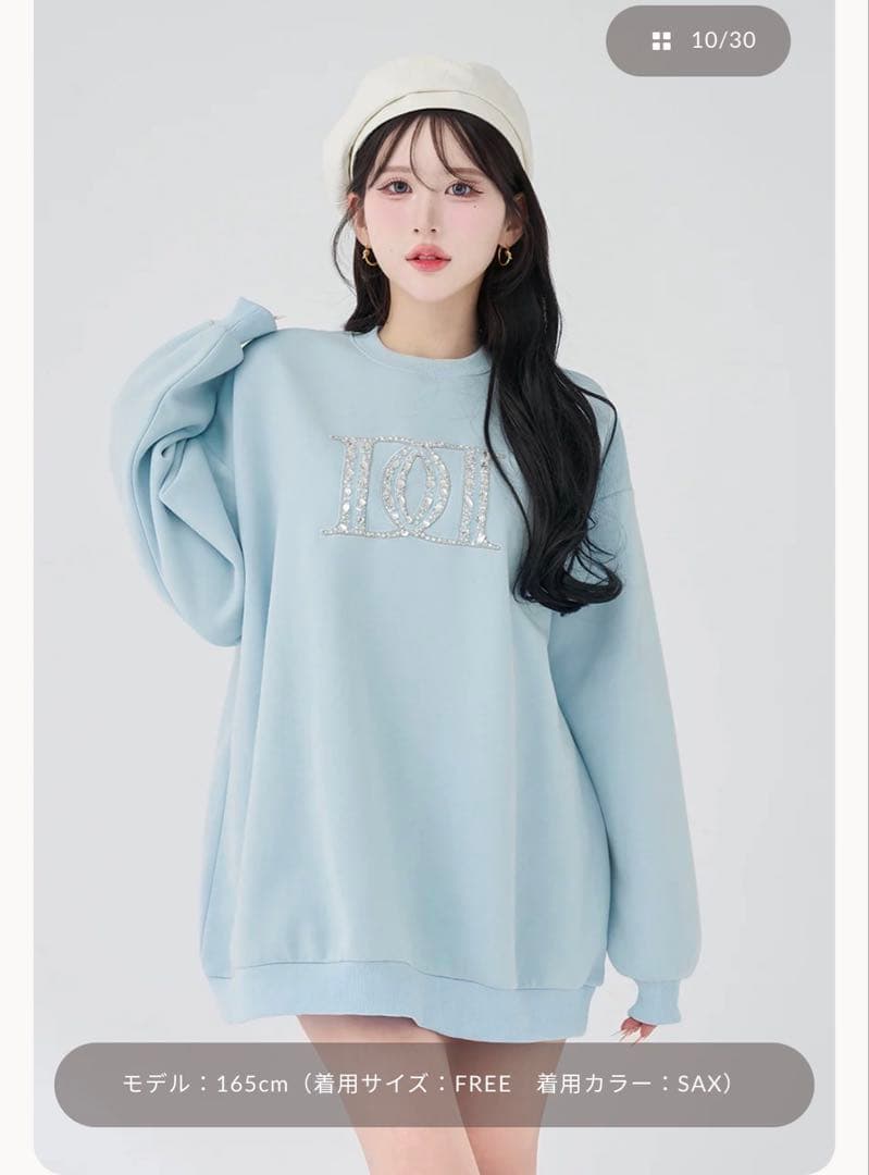 ダーリッチ Darich DDビジューロゴスウェットプルオーバーSAX