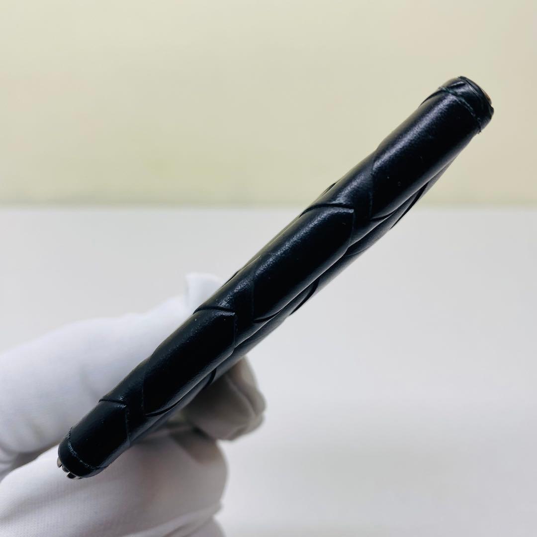 ボッテガヴェネタ　マキシイントレチャート　マネークリップ ブラック オレンジ