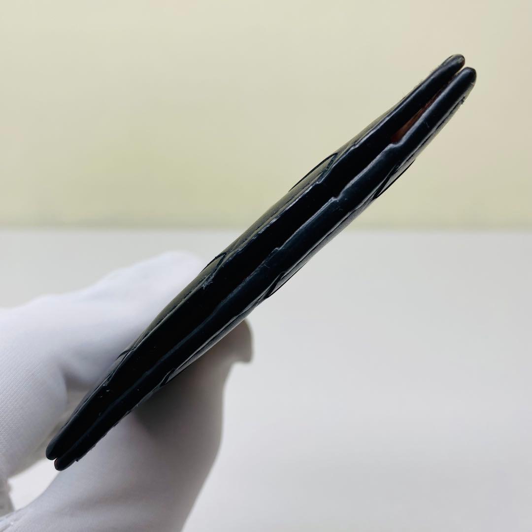 ボッテガヴェネタ　マキシイントレチャート　マネークリップ ブラック オレンジ