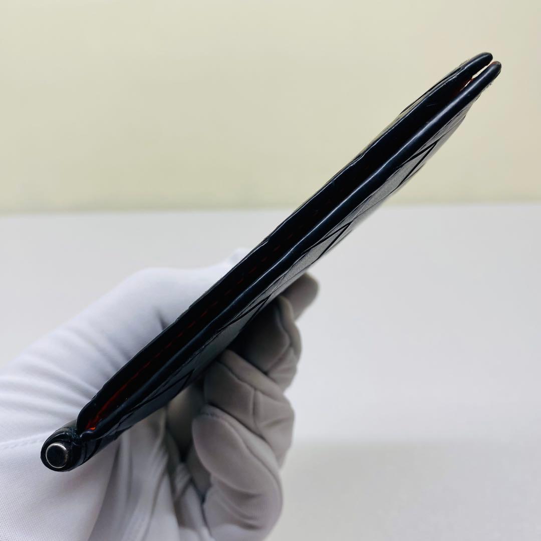 ボッテガヴェネタ　マキシイントレチャート　マネークリップ ブラック オレンジ