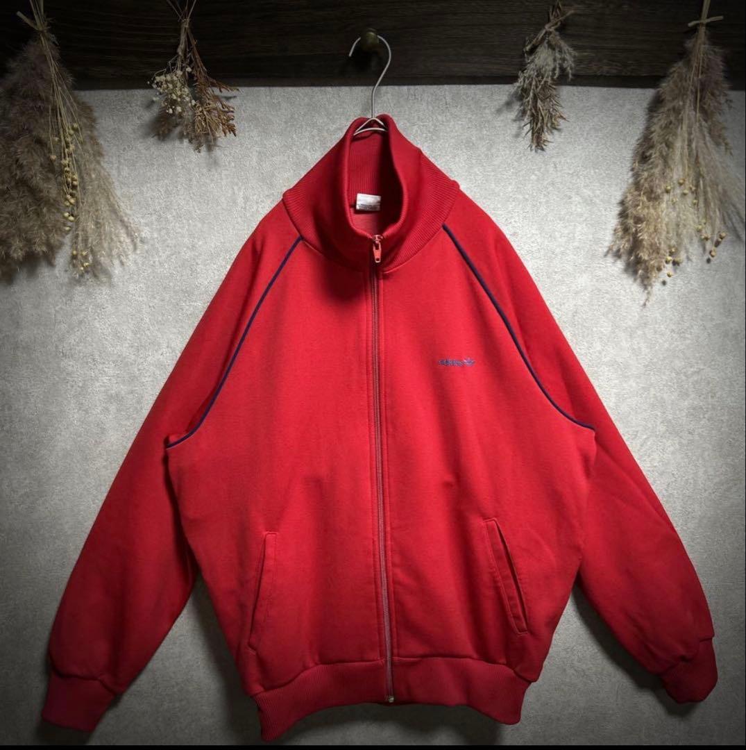 adidas トラックジャケット 西ドイツ製 L 赤 紺