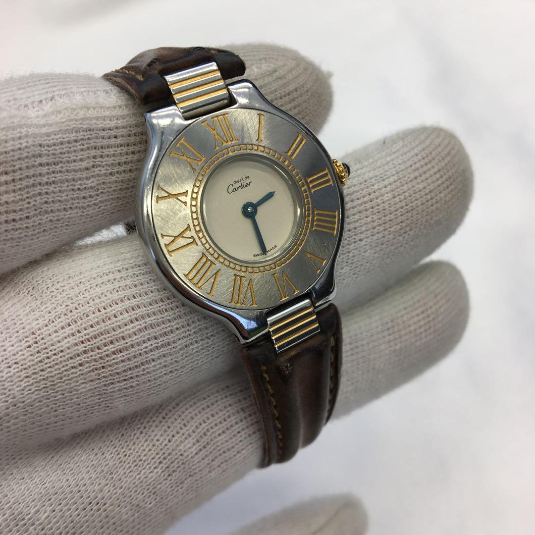 Cartier マスト21 ヴァンティアン レディースクォーツ腕時計 稼働品