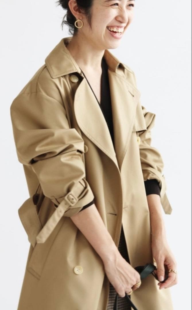 【定価5.8万】IENAオーバートレンチコート　38 ベージュ