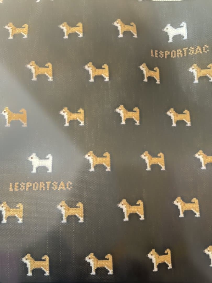 新品　レスポートサック　BUCKET TOTEデニムシバピクセル　柴犬柄