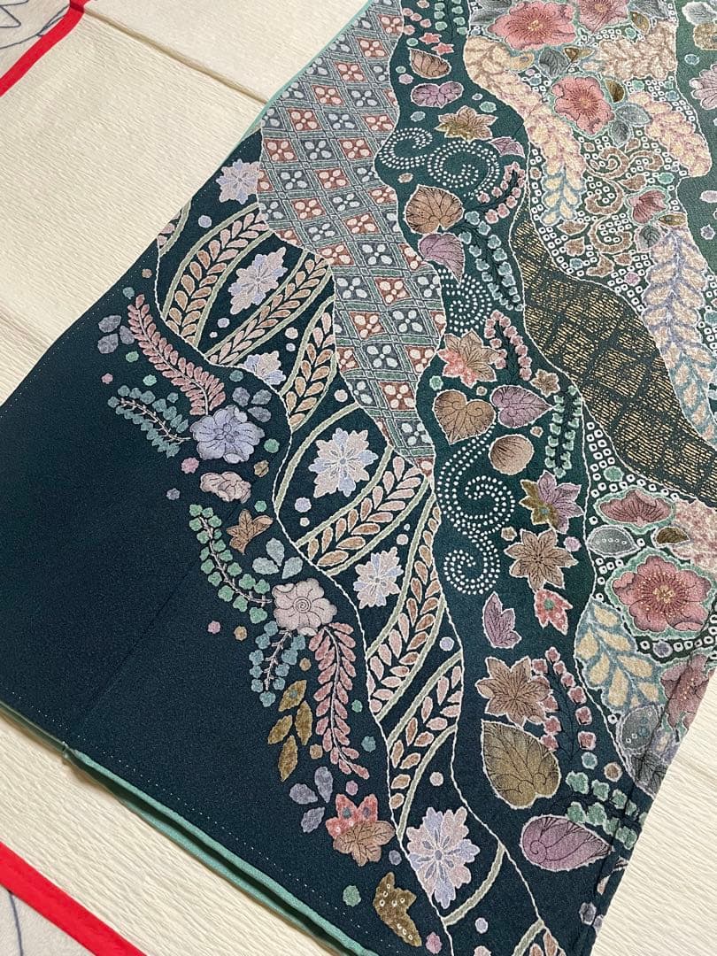 訪問着フルセット　辻ヶ花　絞り　金彩　道長取り　正絹　ガード加工済み