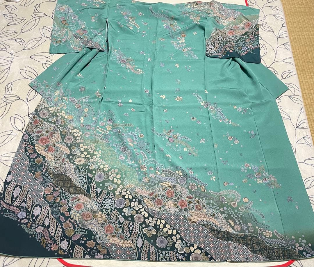 訪問着フルセット　辻ヶ花　絞り　金彩　道長取り　正絹　ガード加工済み