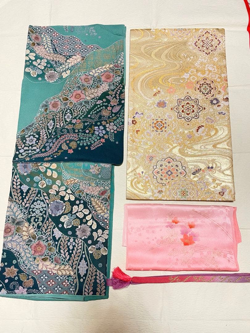 訪問着フルセット　辻ヶ花　絞り　金彩　道長取り　正絹　ガード加工済み