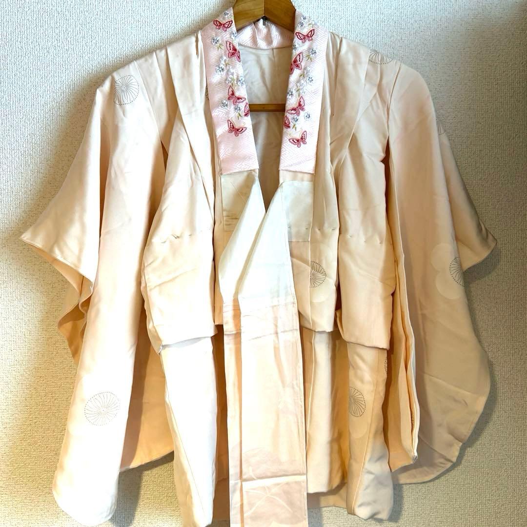 正絹着物　3歳七五三セット　飾り帯付き　髪飾りおまけ⭐︎