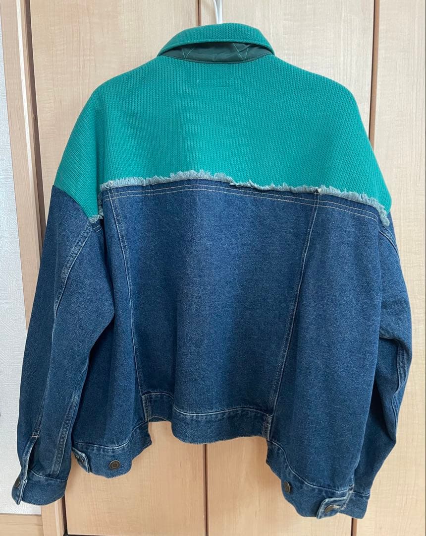 ニコアンド リメイク風モンスターGジャン グリーン インディゴ