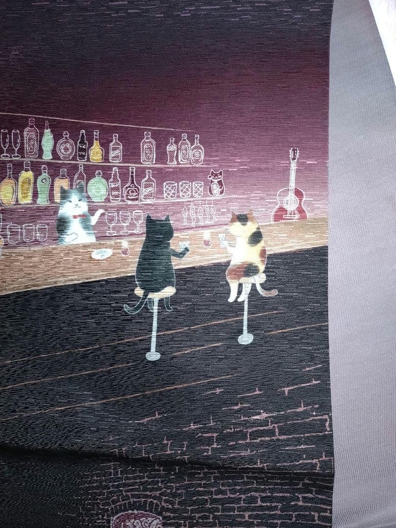 京wakka 　袋帯　ねこ酒Bar