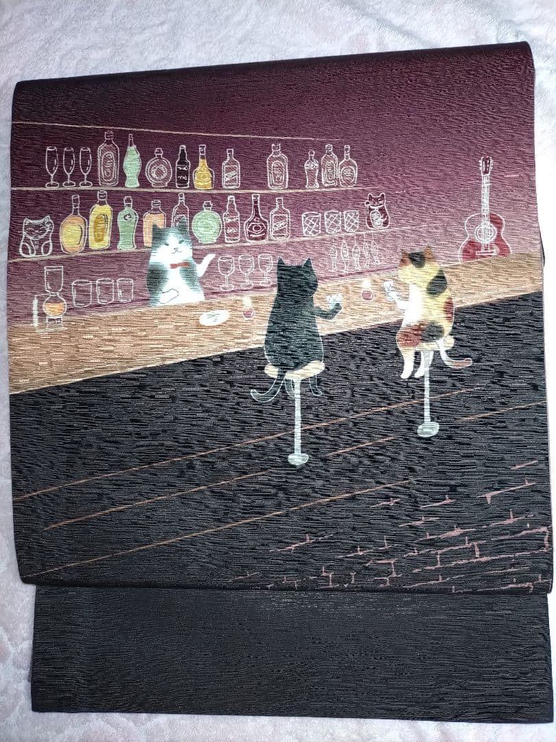 京wakka 　袋帯　ねこ酒Bar