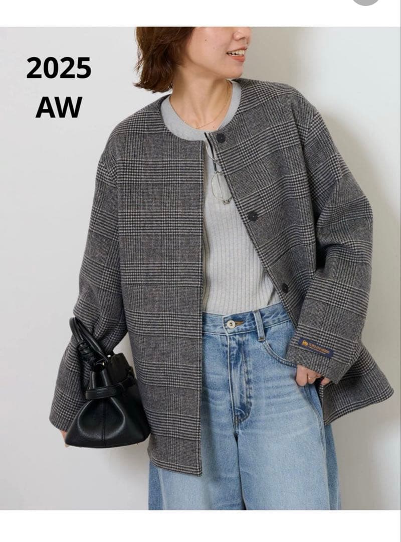 新品未使用タグ付きスーパーファインビーバークルーネックコート36