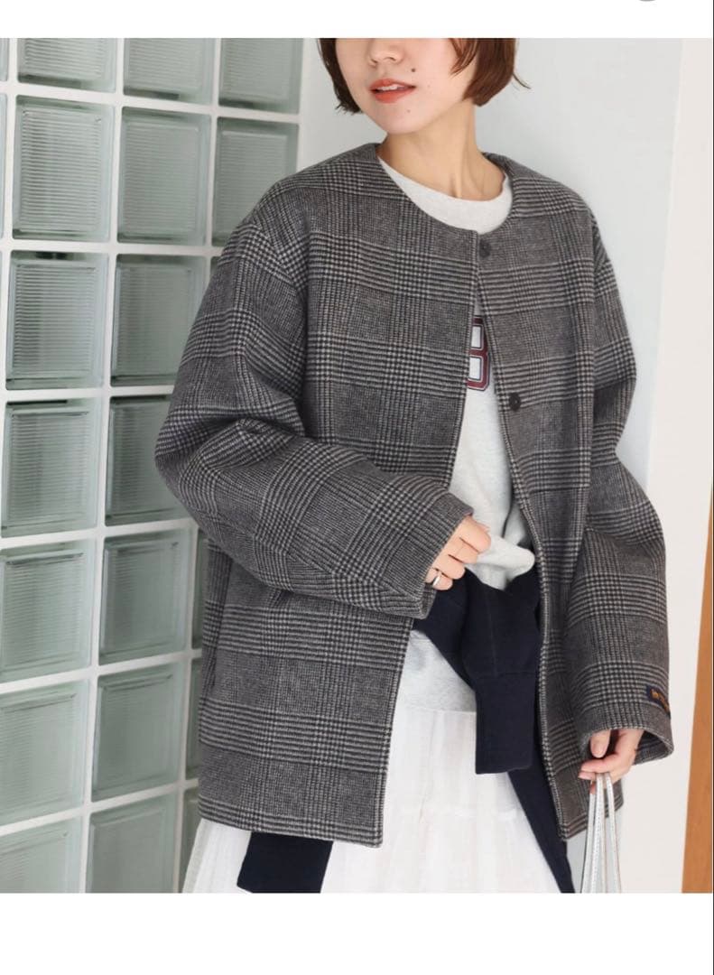 新品未使用タグ付きスーパーファインビーバークルーネックコート36