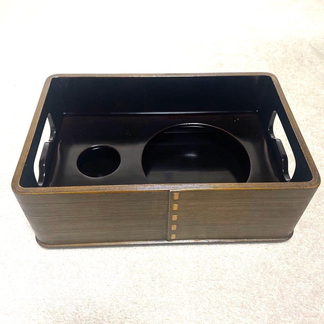 能登輪島塗　煙草盆　タバコ盆　喫煙具　莨盆　灰吹　茶道具　昭和アンティーク　お盆