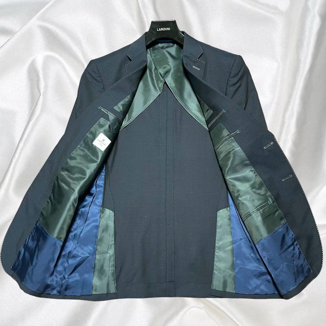 【LANVIN en Bleu】美品ランバン マイクロドット ネイビースーツ50