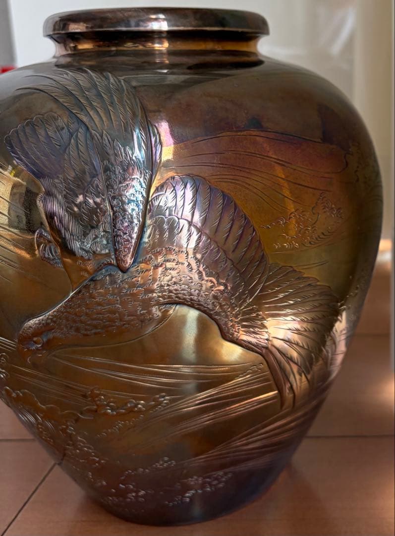 銀花瓶　純銀刻　三越刻　政　未使用