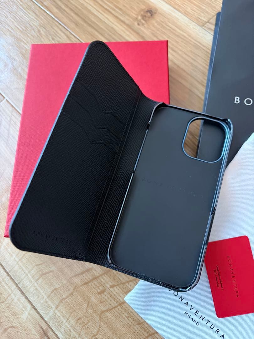 【新品】BONAVENTURA 手帳型iPhone17ケース ブラック