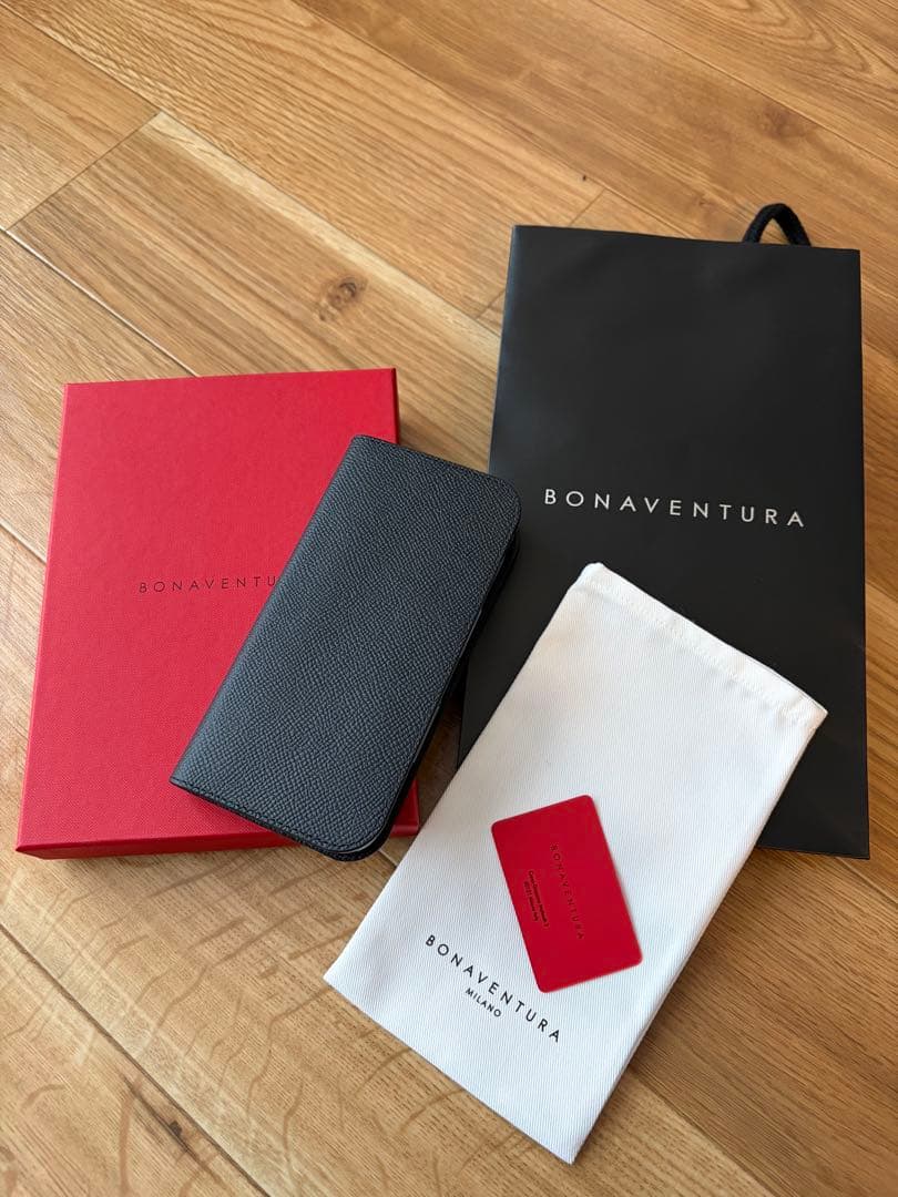 【新品】BONAVENTURA 手帳型iPhone17ケース ブラック