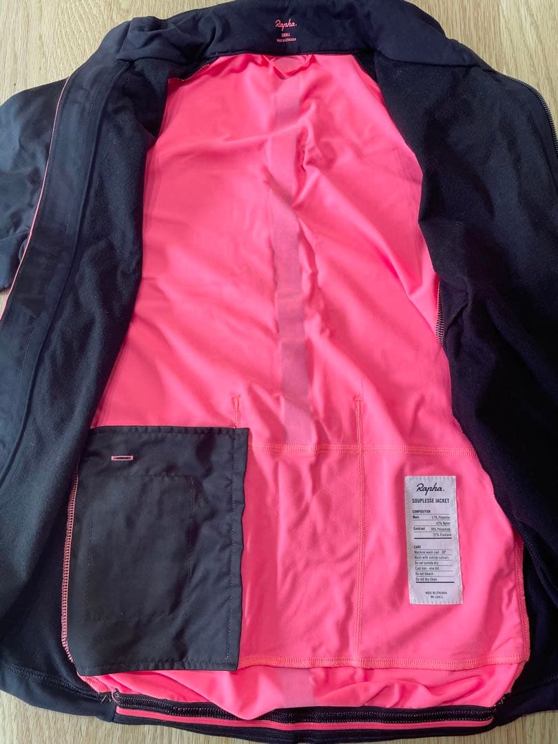 Rapha ラファ／サイクルジャケット ／ブラック×ピンク／美品／ポケット多数