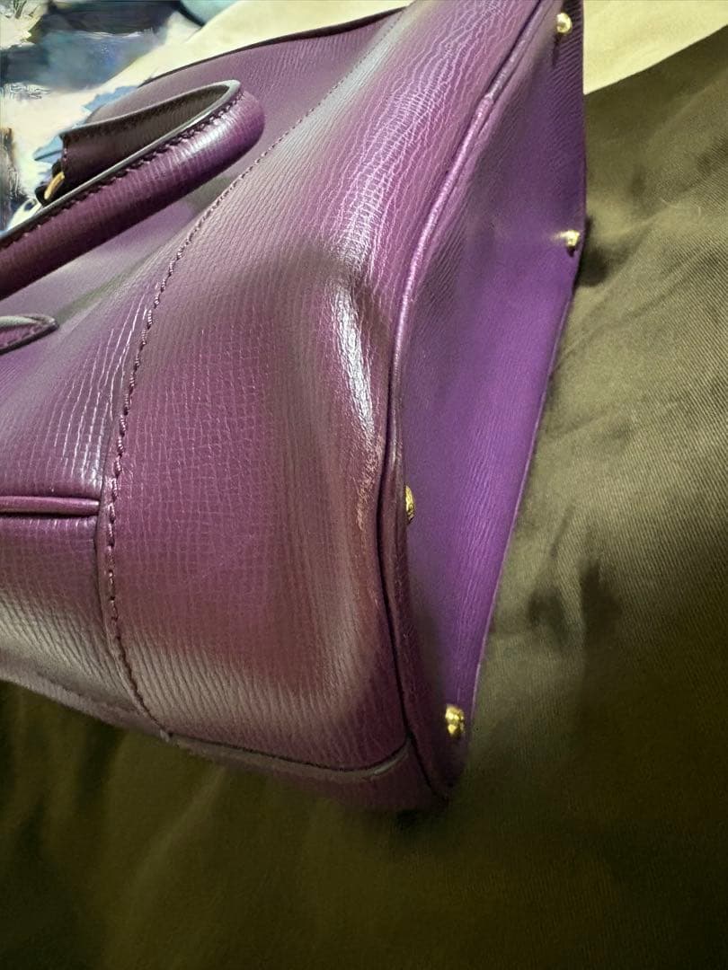 マックスマーラ　2way ショルダーバッグ　本革　保存袋付き　濃いパープル